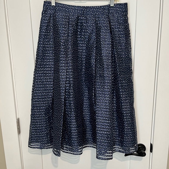 Karl Lagerfeld Dresses & Skirts - Karl Lagerfeld Blue and White Midi A-Line Skirt